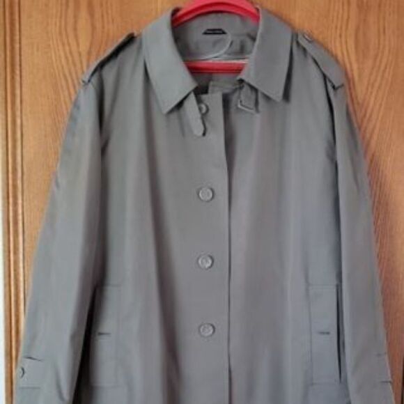 Vintage Oleg Cassini Signature Collection Mens Trench Coat Sz 44R - Picture 1 of 7
